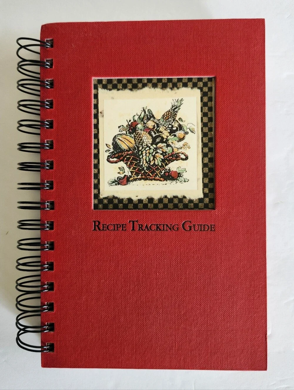 Vintage Recipe Tracking Guide Spiral-Bound Notebook of Favorite Cookbook Recipes